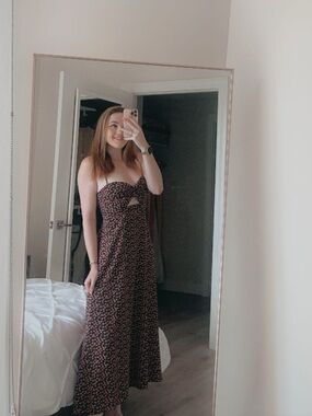 Strapless Floral Maxi Dress in Black with Pink Floral Print